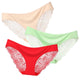 3pcs/lot  Sexy Women Panties set Lace Briefs Ice Silk Seamless Underwear Thong Lingerie Transparent Underpants String Pants #D