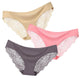 3pcs/lot  Sexy Women Panties set Lace Briefs Ice Silk Seamless Underwear Thong Lingerie Transparent Underpants String Pants #D