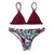 5 Color!! Sexy Swimwear Women Bikini Set Print Leaves