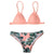 5 Color!! Sexy Swimwear Women Bikini Set Print Leaves