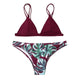 5 Color!! Sexy Swimwear Women Bikini Set Print Leaves