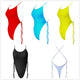 5 Colors Sexy High Cut Leg Thong One Piece Swimsuit