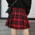 Red Plaid Skirt Lady Loose High Waist Plaid Skirt Plus Size