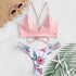 Bikini 2019 Sexy WWomen Bikini Cut Flower Two Piece Swimsuit Pushups Swimwear Beachwear Off shoulder swimsuit female Y