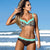 Bikinis 2019 Plus Size Swimwear Women Sexy Halter String Shiny Bordered Bathing Suit Push Up Swimsuit Lace Up Twist Bikini Set