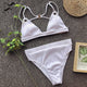 High Waist Bikini Push Up Triangle Swimsuit Buckle Swimwear