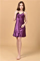Blue Oversize Satin Rayon Nightgown Nightwear