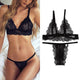 CDJLFH 2019 Women Sexy Lace Bra Set Transparent Bra High Waist G-string Underwear Suit Women Panty Lingerie Set S M L XL Size