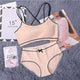 CINOON Japanese Lingerie Set Cotton Thin Screw Thread Push Up Bra Set beauty back Women Bra Panties Set Comfort Underwear