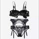 Plus Size Embroidery Half Cup Lingerie