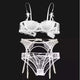 Plus Size Embroidery Half Cup Lingerie