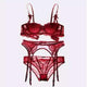 Plus Size Embroidery Half Cup Lingerie