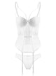 High Elasticity Fabric Lingerie Sexy Lace White Corset Dress