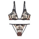 Sexy Bra Brief Sets Push up Transparent Lace Bra + Panties + Garters