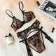 Sexy Bra Brief Sets Push up Transparent Lace Bra + Panties + Garters