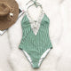 One-piece Swimsuit Cutout Deep V neck