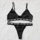 Alphabet Mesh Transparent Push Up Lingerie