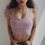 Solid Padded Workout Sports Bra Anti-sweat Nylon Gym Crop Tops