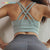 Solid Padded Workout Sports Bra Anti-sweat Nylon Gym Crop Tops