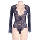 Bodysuit Long Lace Sleeve Plus Size Transparent Lace Bodysuit