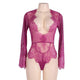 Bodysuit Long Lace Sleeve Plus Size Transparent Lace Bodysuit