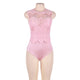 Plus Size Lace High Neck Cut Out Back Fitness Bodycon Jumpsuit