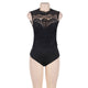 Plus Size Lace High Neck Cut Out Back Fitness Bodycon Jumpsuit