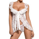 Sexy Lingerie Babydoll Front Open Nighty Chemise Sleepwear