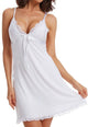 Casual Sexy Lingerie Home Back Hollow Nightdress Lace Side