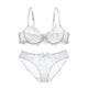 Fashion embroidery bras underwear women set plus size lingerie sexy C D cup Ultrathin transparent bra panties lace bra set black