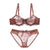 Fashion embroidery bras underwear women set plus size lingerie sexy C D cup Ultrathin transparent bra panties lace bra set black
