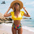 Floral Ruffled Hem Bikini Set Women Flora V-neck High-waisted Two Piece Swimsuit 2018 Girl Beach Bathing Suit Swimwear Biquinis