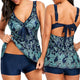 Women Sexy Floral Print Beachwear Tankini Set Swimdress