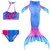 Girl's Mermaid Tail Kids Swimsuit Mermaid Bikini Cosplay Costume