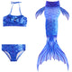 Girl's Mermaid Tail Kids Swimsuit Mermaid Bikini Cosplay Costume