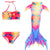 Girl's Mermaid Tail Kids Swimsuit Mermaid Bikini Cosplay Costume