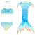 Girl's Mermaid Tail Kids Swimsuit Mermaid Bikini Cosplay Costume