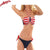 Print USA Flag Striped Harness High Cut Bathing Suits