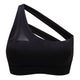 One Shoulder Strap Women's Sports Bra Hollow out Back Lines