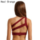 One Shoulder Strap Women's Sports Bra Hollow out Back Lines