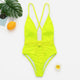 Halter neon bikini deep v-neck bathing suit women monokini String sexy swimsuit one piece bodysuits High cut swimwear women 2019