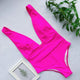 Halter neon bikini deep v-neck bathing suit women monokini String sexy swimsuit one piece bodysuits High cut swimwear women 2019