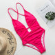 Halter neon bikini deep v-neck bathing suit women monokini String sexy swimsuit one piece bodysuits High cut swimwear women 2019