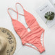 Halter neon bikini deep v-neck bathing suit women monokini String sexy swimsuit one piece bodysuits High cut swimwear women 2019