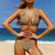 Halter Solid Color swimsuit High Cut Bikinis Set Swimwear