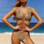 Halter Solid Color swimsuit High Cut Bikinis Set Swimwear