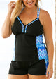 High Cut Swimdress Plus Size Tankini Swimsuits Floral Print