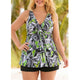 High Cut Swimdress Plus Size Tankini Swimsuits Floral Print