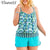 High Cut Swimdress Plus Size Tankini Swimsuits Floral Print