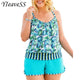High Cut Swimdress Plus Size Tankini Swimsuits Floral Print